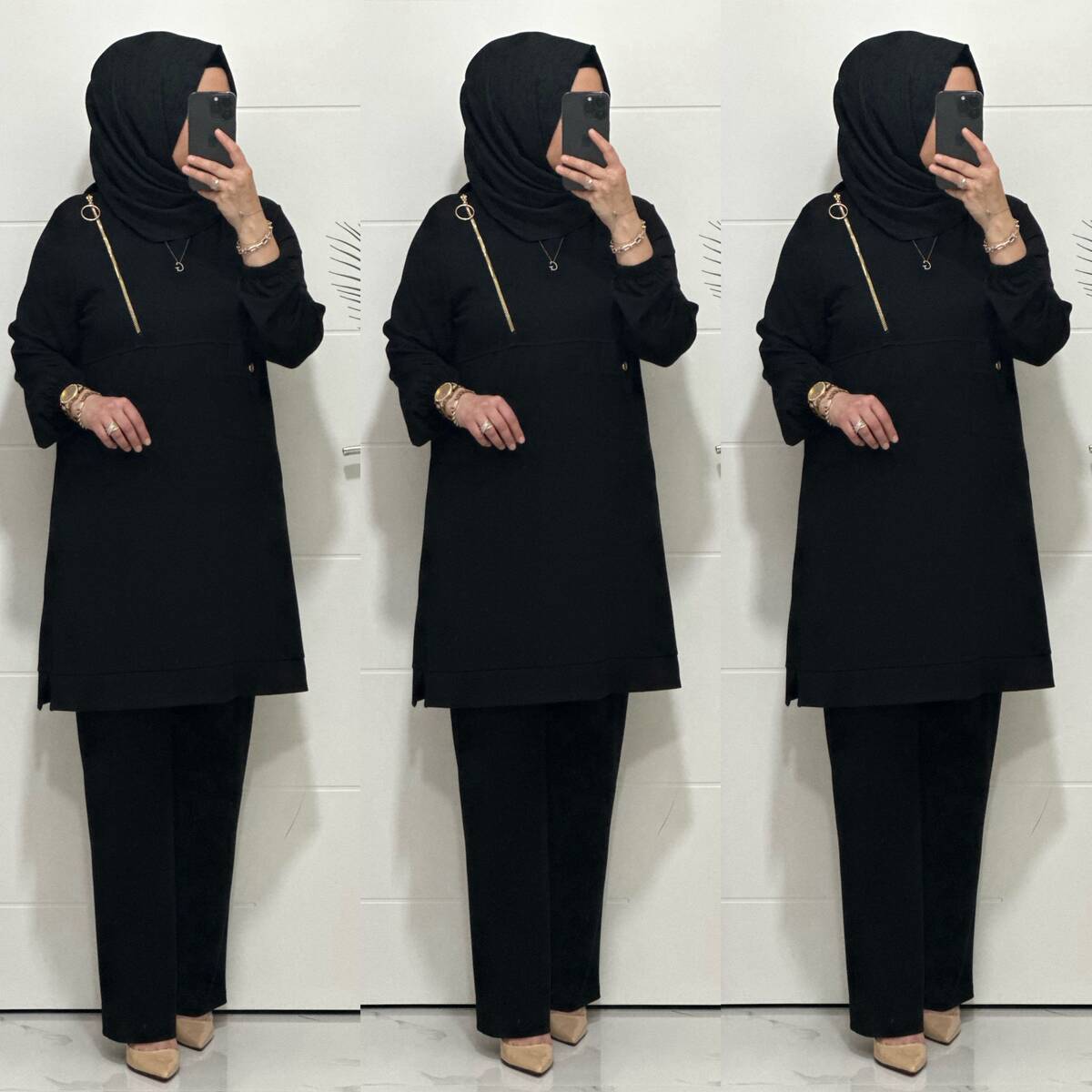 9999 K 125 SİYAH FERMUARLI OYSHO TAKIM 