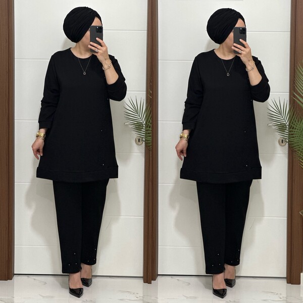 1717 K 150 SİYAH İNCİ TAKIM - Thumbnail