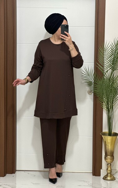 1717 K 150 KAHVERENK İNCİ TAKIM - Thumbnail