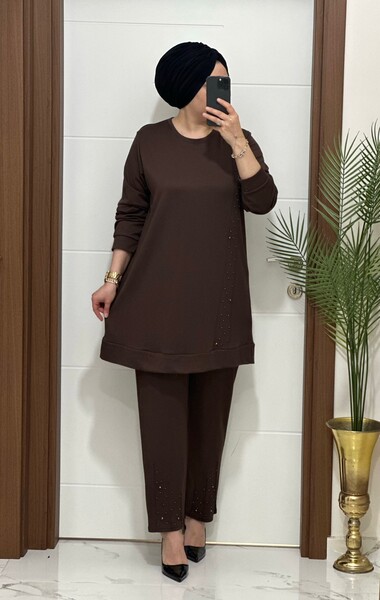 MASAL ABİYEM - 1717 K 150 KAHVERENK İNCİ TAKIM