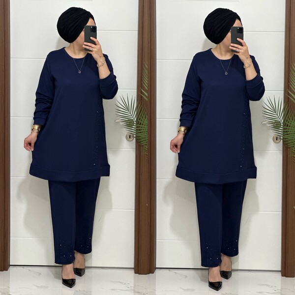 1717 K 150 LACİVERT İNCİ TAKIM - Thumbnail